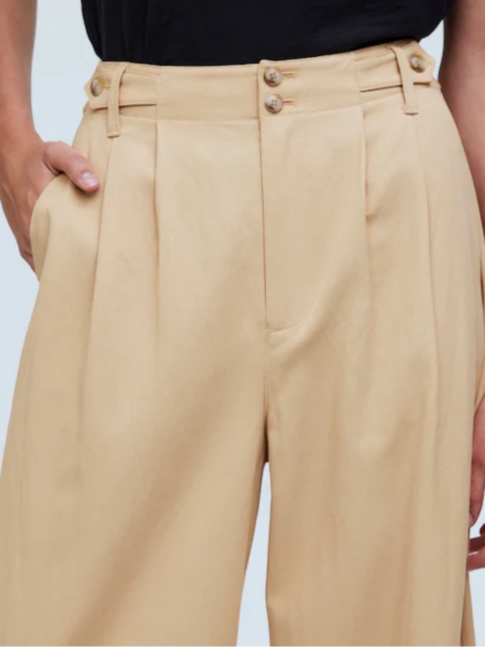 Madewell Harlow Wide Leg Pant High Rise Size 4 In Khaki Style NG521 NWOT - Picture 4 of 13